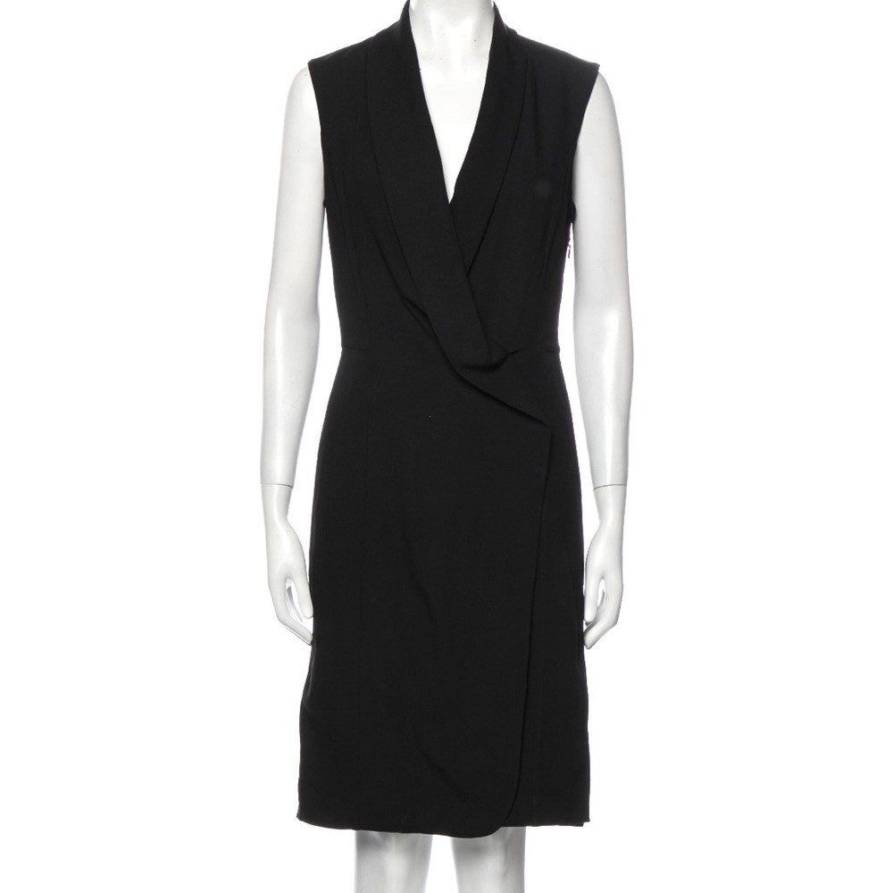 Maison Margiela Virgin Wool A-Line Sleeveless Tuxedo Dress